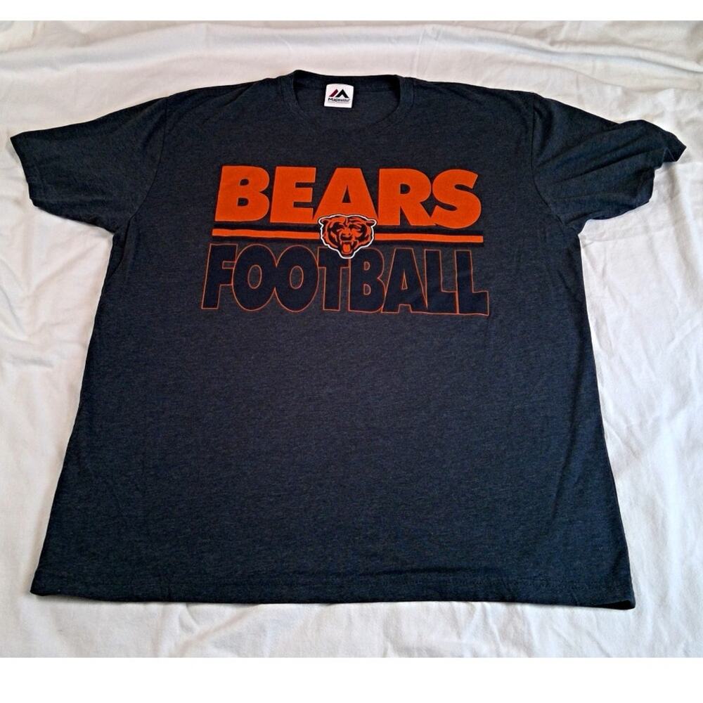 Majestic Chicago Bears "Showtime" T Shirt XL Heathered Dark Gray NFL